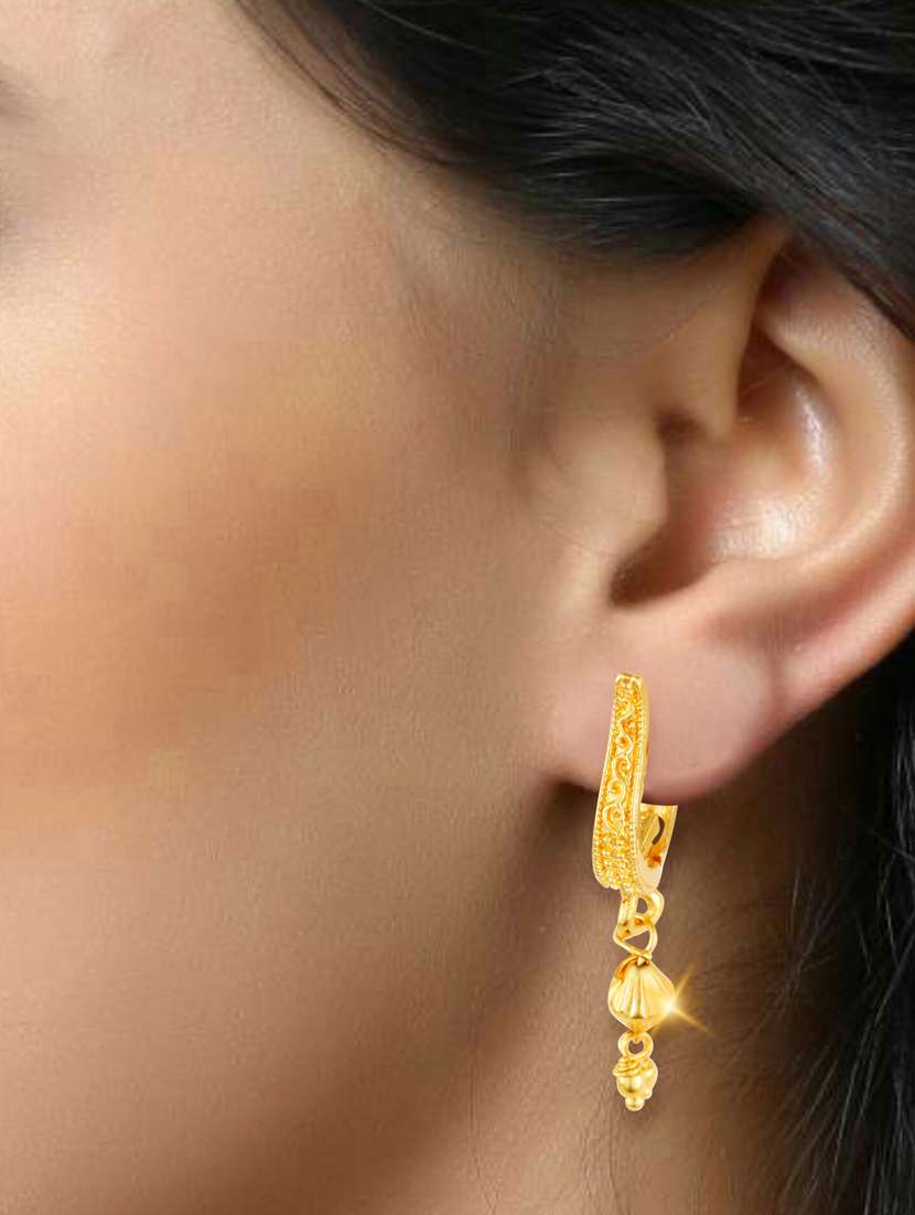 gold plated drop earring  - 18520219 -  Standard Image - 1