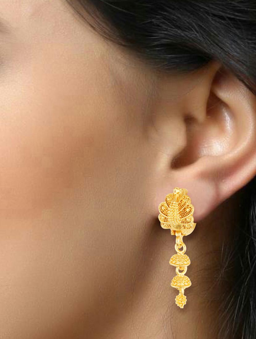 gold plated drop earring - 18520222 - Standard Image - 1