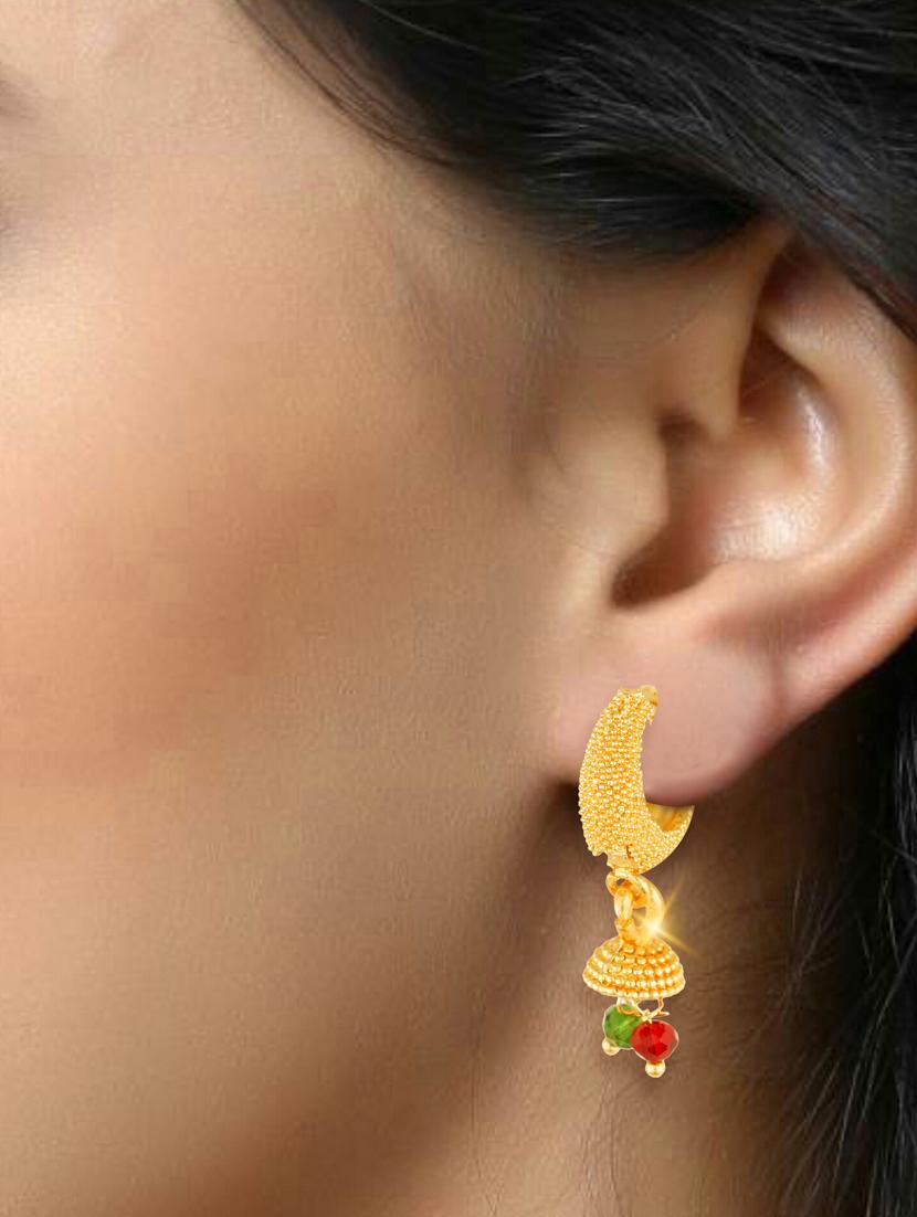 gold plated drop earring - 18520223 - Standard Image - 1