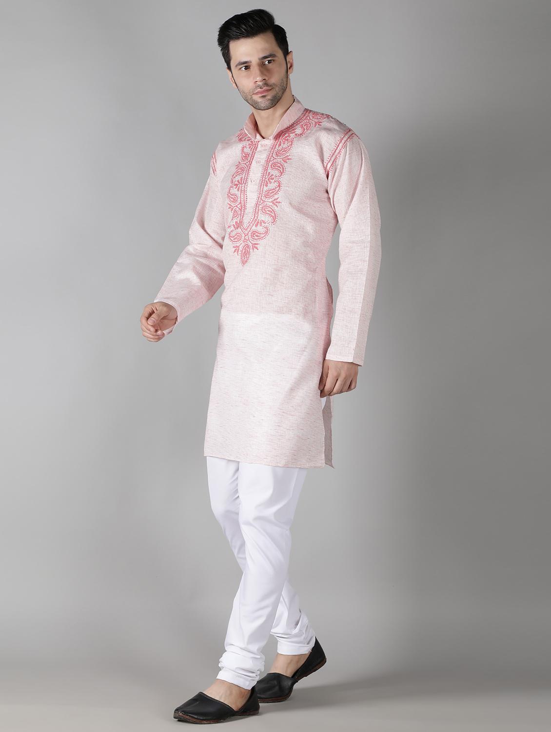 embroidered melange medium kurta - 18520371 -  Standard Image - 1