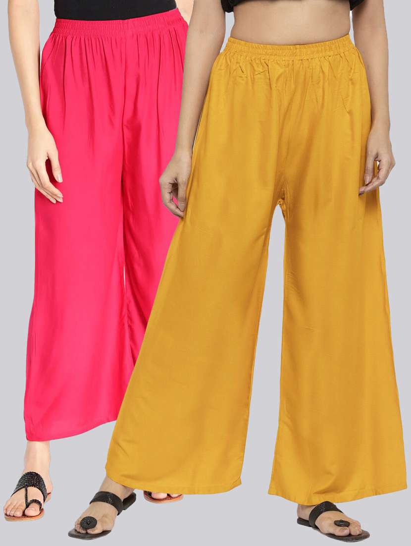pack of 2 solid flared palazzo