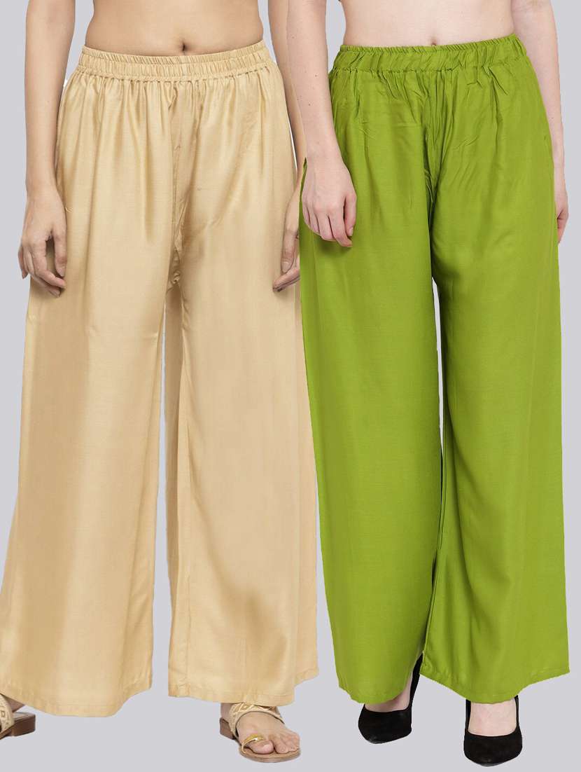 pack of 2 solid flared palazzo