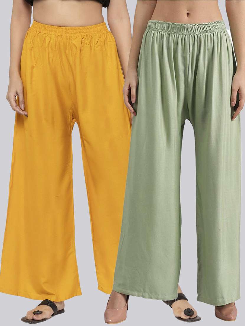 pack of 2 solid flared palazzo