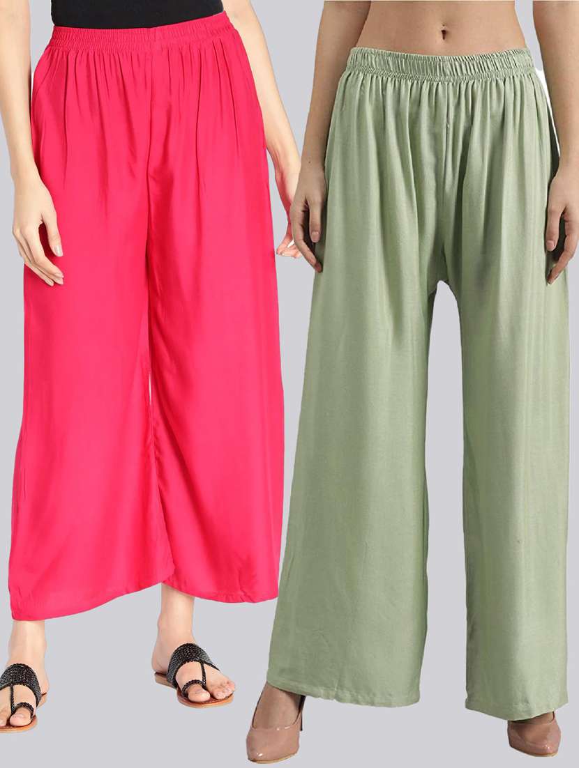 pack of 2 solid flared palazzo