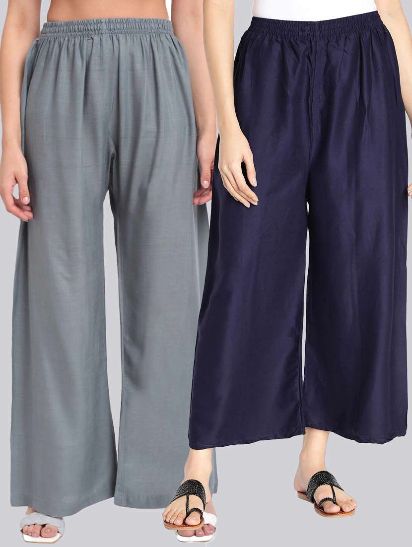 pack of 2 solid flared palazzo