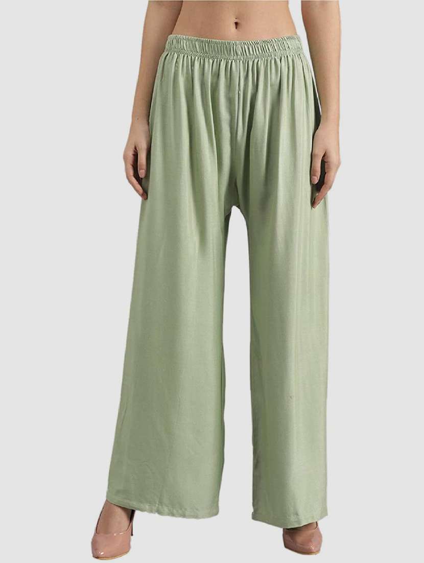 pack of 2 mid rise solid palazzo - 18520502 -  Standard Image - 1