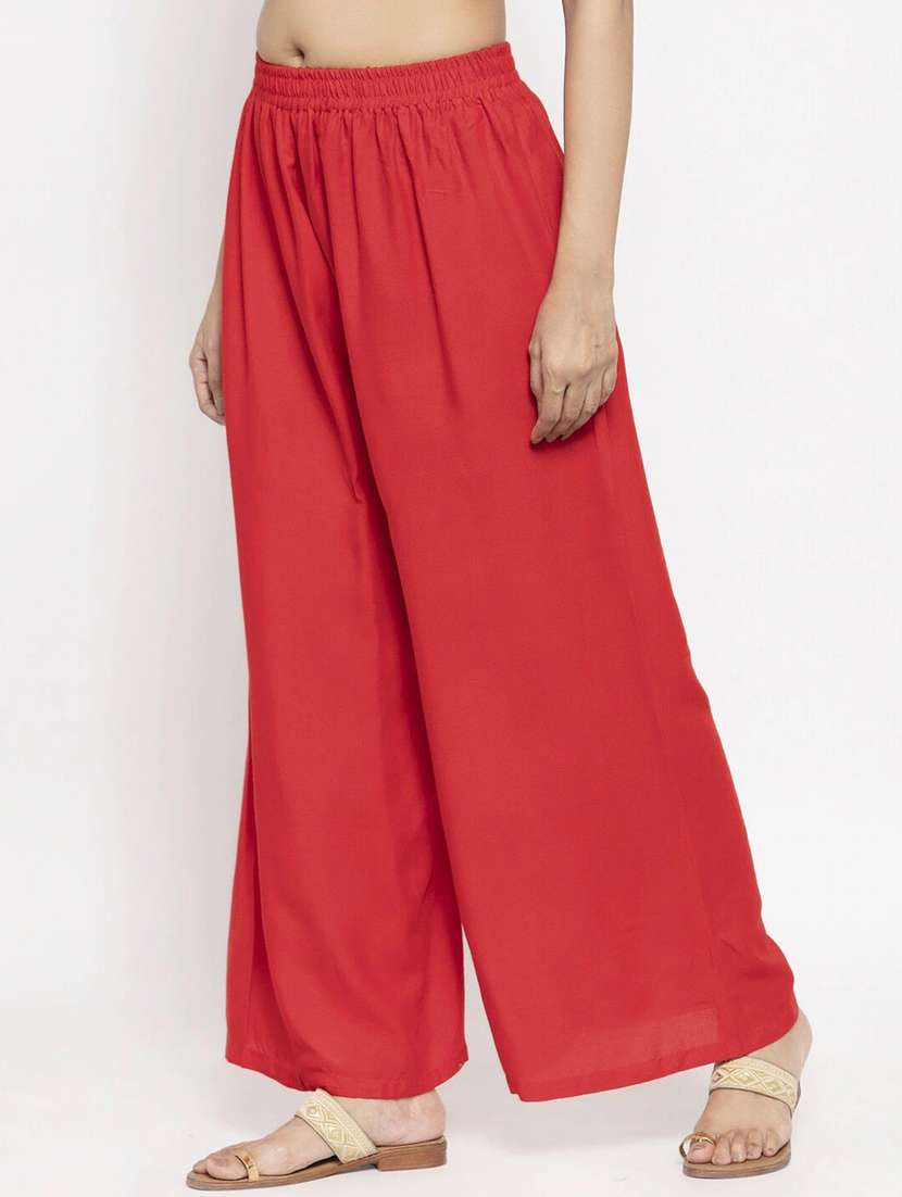 pack of 2 mid rise solid palazzo - 18520518 - Standard Image - 1