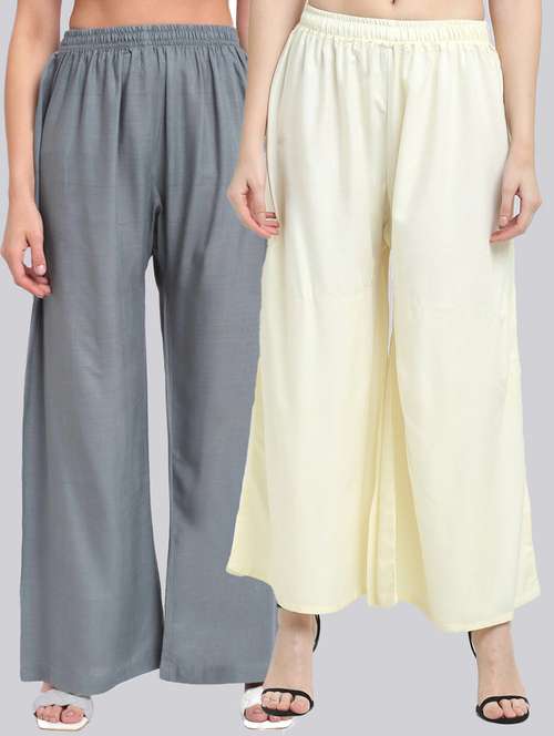 pack of solid flared palazzo - 18520528 - Standard Image - 0