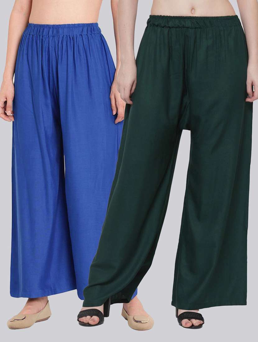 pack of 2 solid flared palazzo
