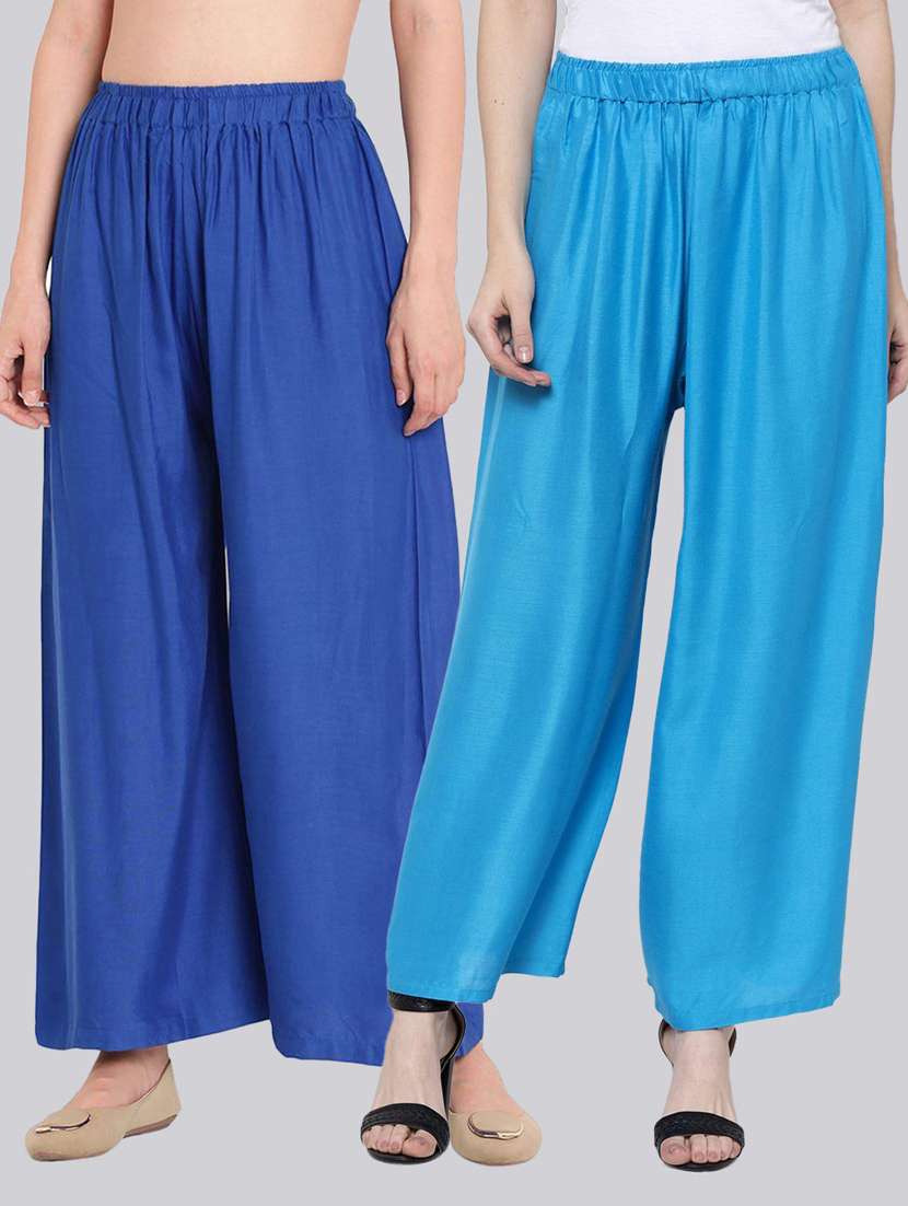 pack of 2 solid flared palazzo