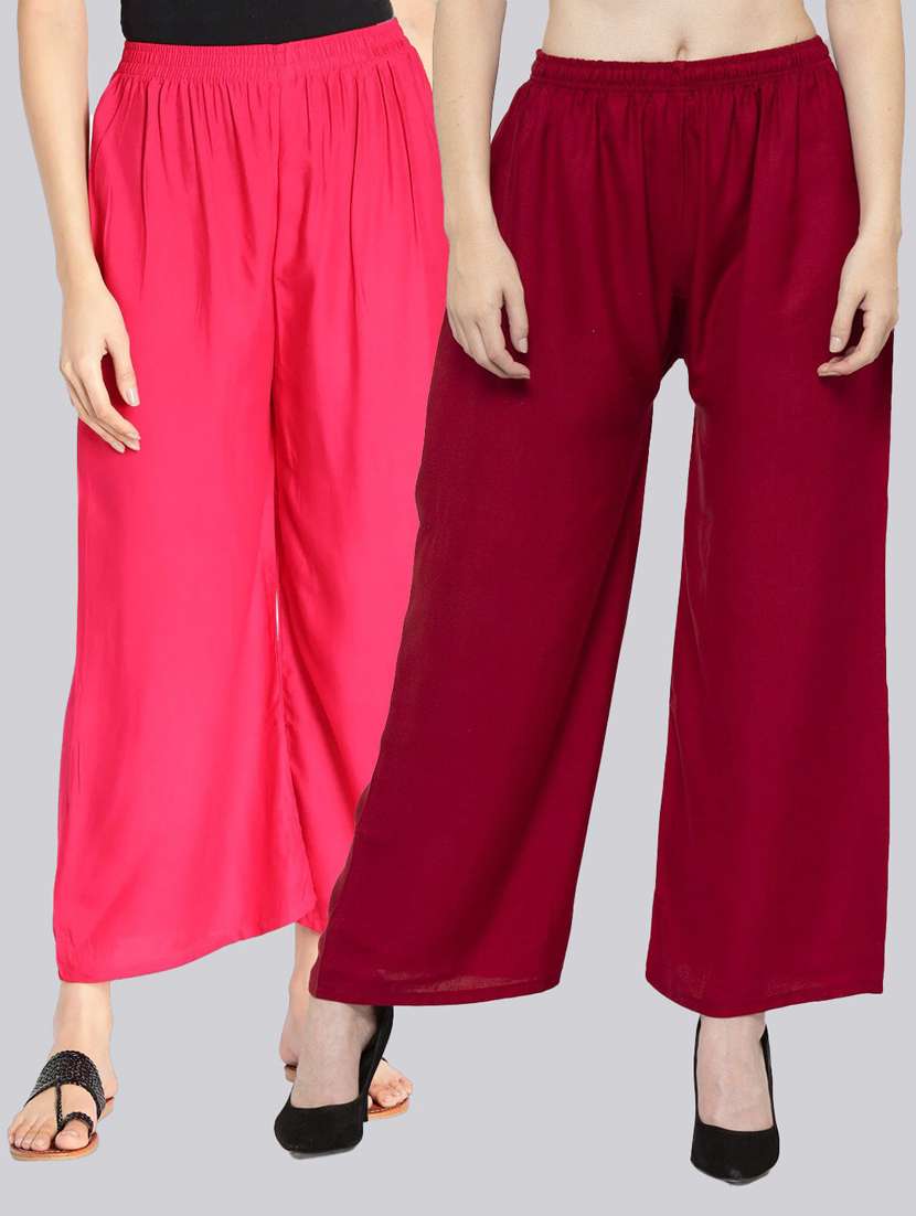 pack of 2 solid flared palazzo