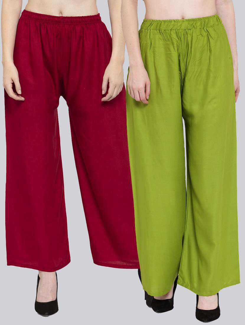 pack of 2 solid flared palazzo