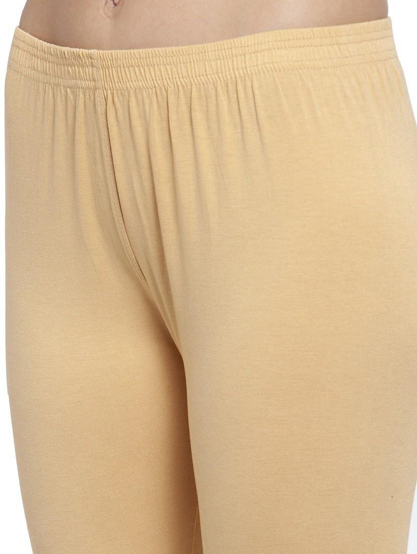beige solid full length legging - 18520615 - Standard Image - 1