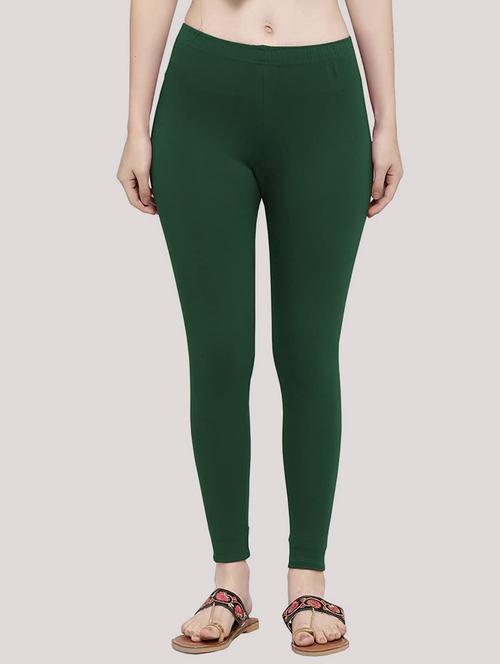 green solid full length legging - 18520622 -  Standard Image - 0