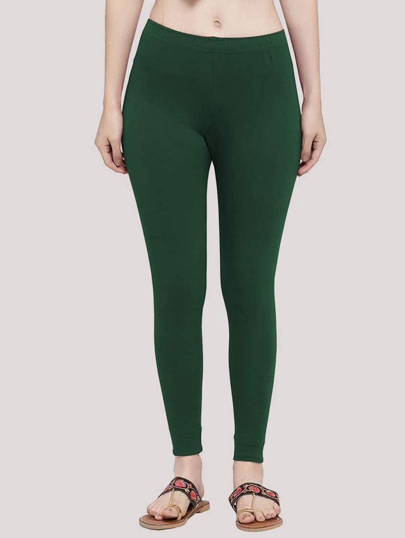 green solid full length legging - 18520622 -  Zoom Image - 0