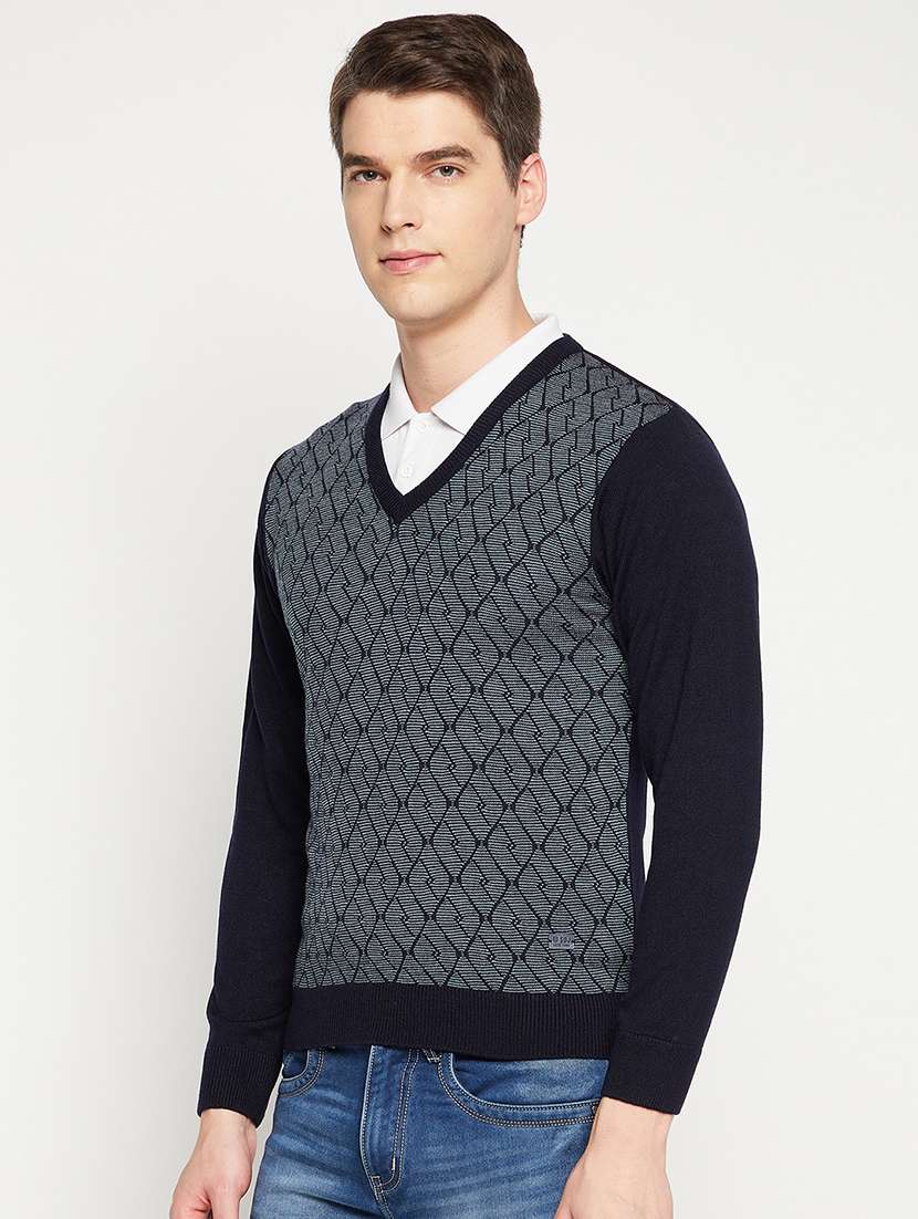 navy blue geometric pullover - 18522565 -  Standard Image - 1