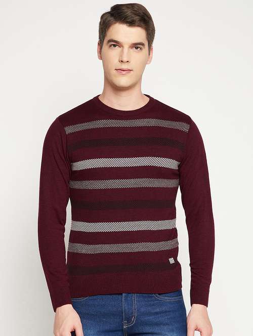 maroon striped pullover - 18522568 -  Standard Image - 0