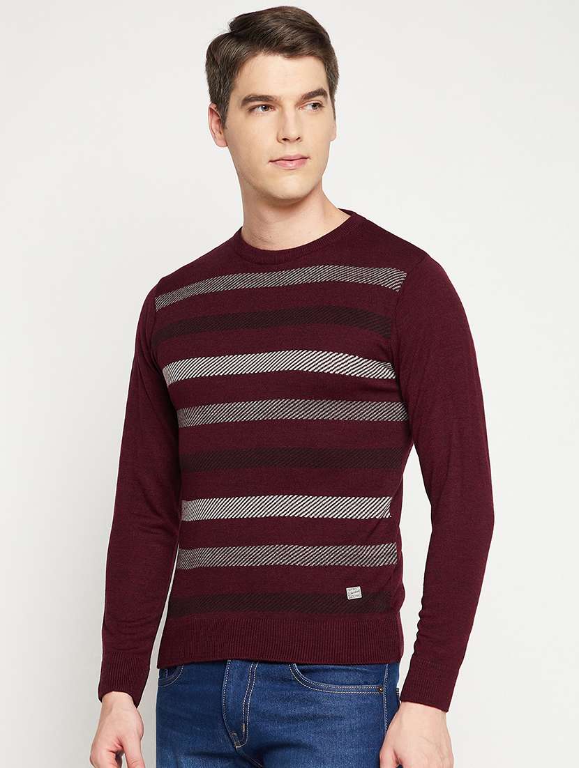 maroon striped pullover - 18522568 -  Standard Image - 1