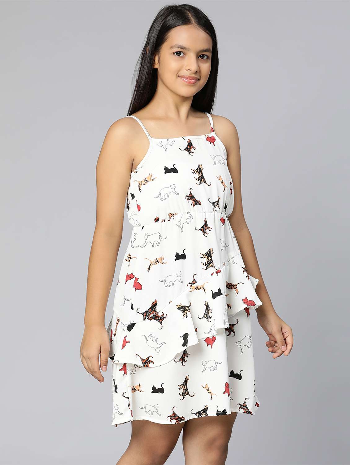 Girls Square Neck Sleeveless Frock - 18523535 -  Standard Image - 1