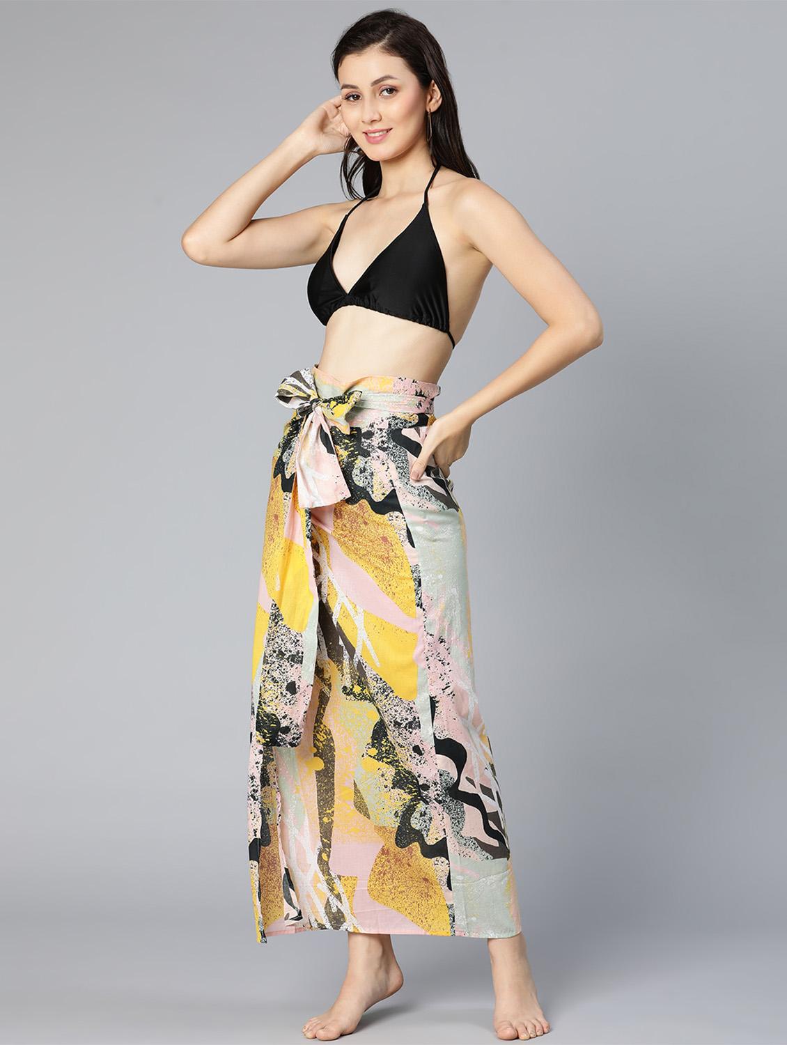 tie front abstract coverup - 18523593 - Standard Image - 4