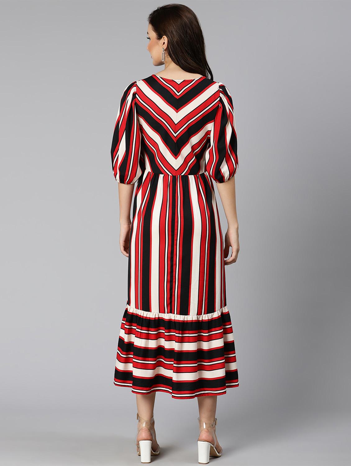 women's tiered dress striped dress - 18523615 - Standard Image - 4