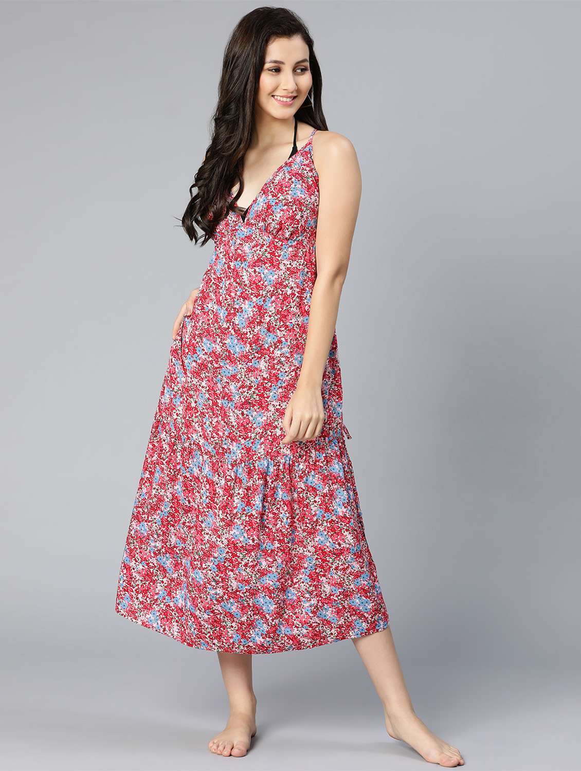 women's tiered dress color block dress - 18523628 -  Standard Image - 1