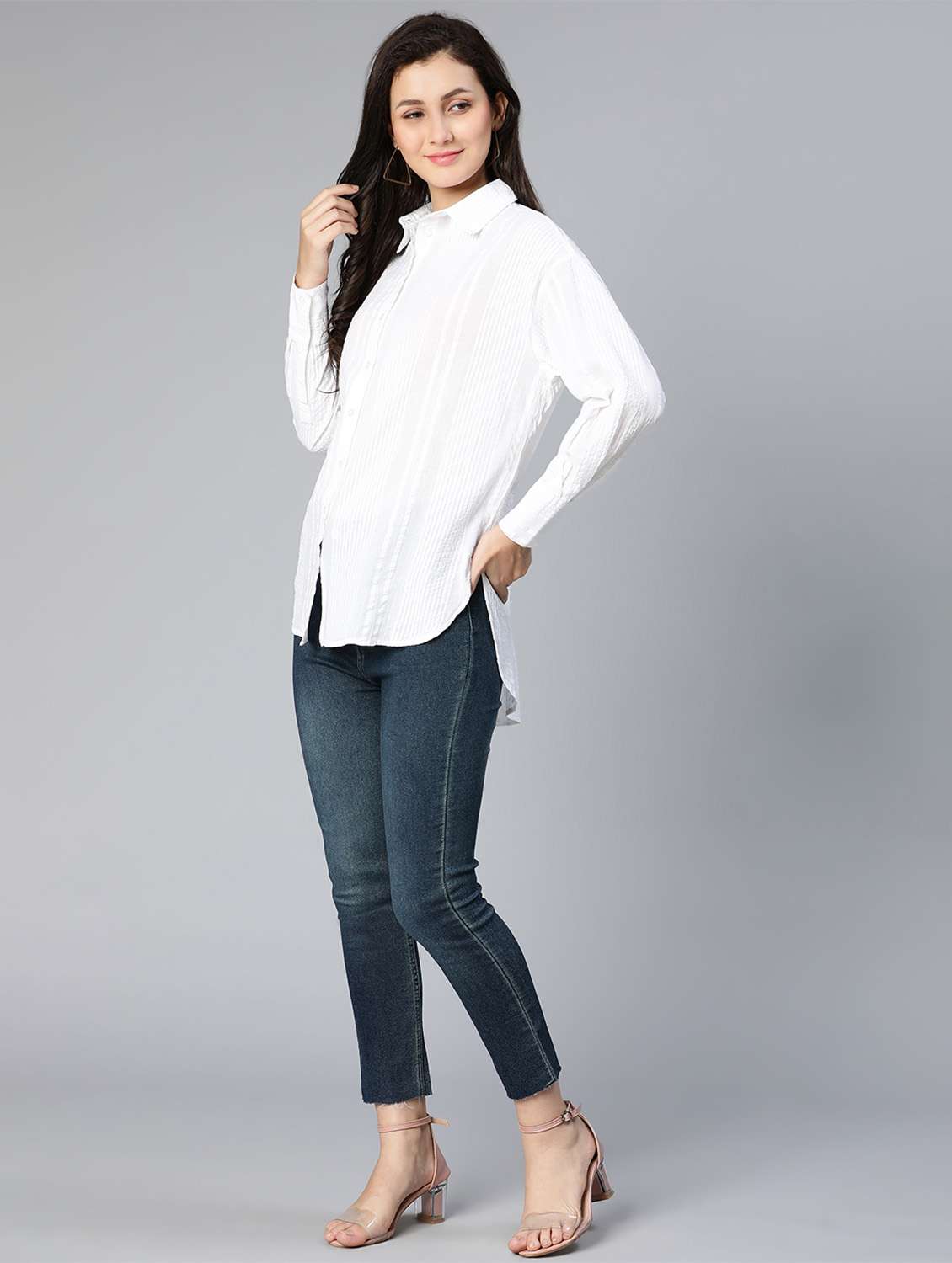 long sleeved striped regular shirt - 18523664 - Standard Image - 4