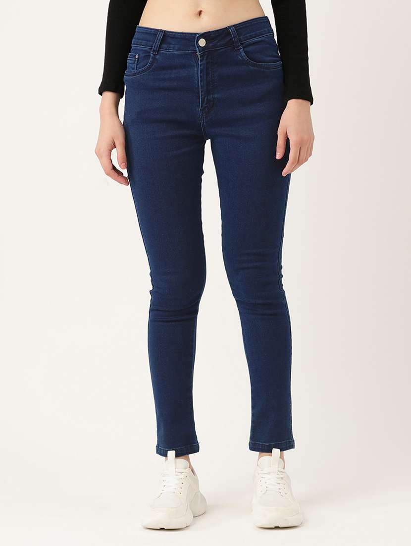 women solid skinny fit jeans
