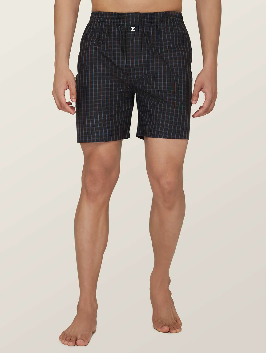 black checkered boxer