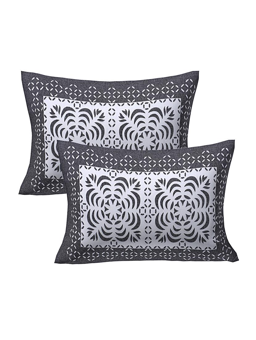 texstylers pure cotton 90x108 inches jaipuri print double bedsheet with 2 pillow covers - 18524100 -  Standard Image - 1