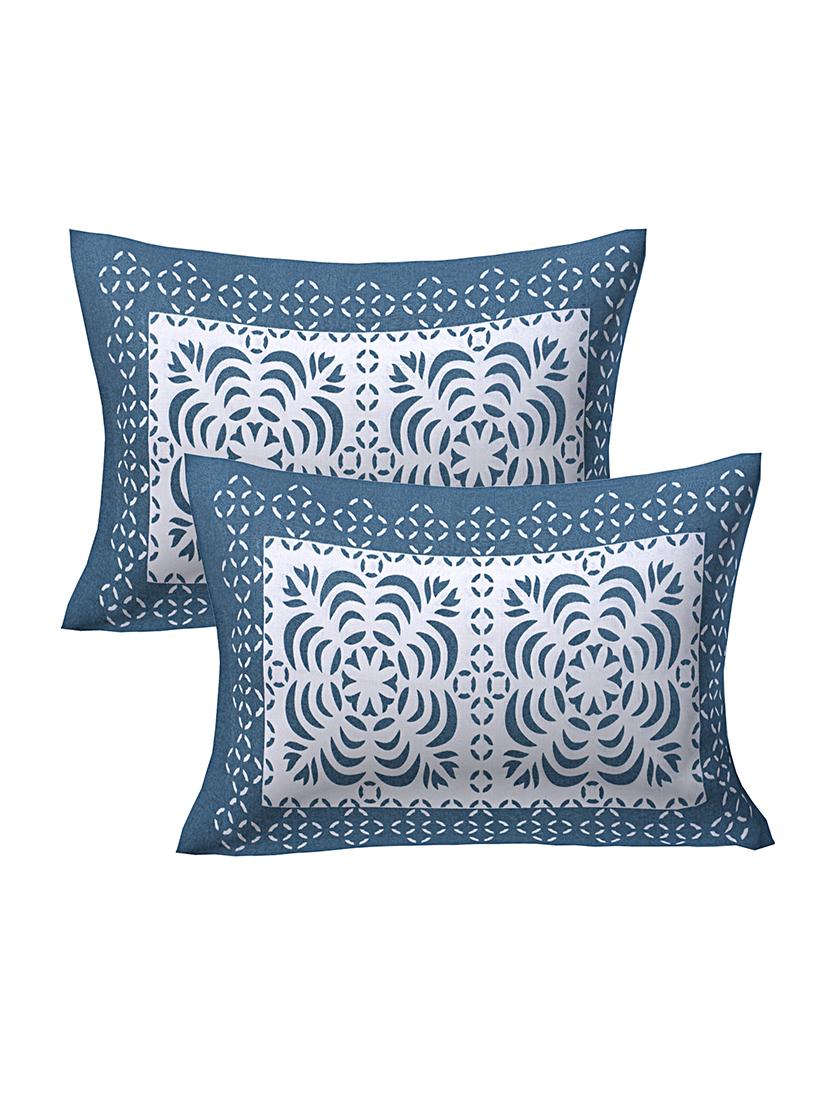 texstylers pure cotton 90x108 inches jaipuri print double bedsheet with 2 pillow covers - 18524101 - Standard Image - 1