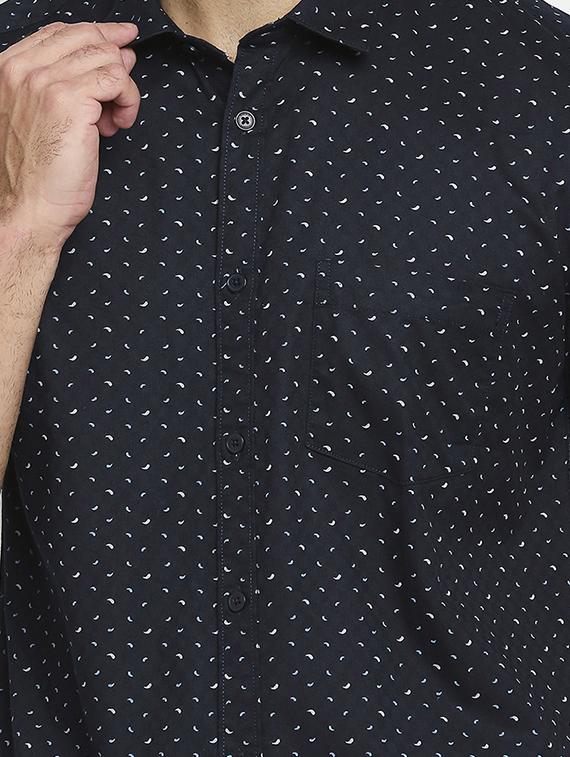 mens micro print casual shirt - 18524161 - Standard Image - 4