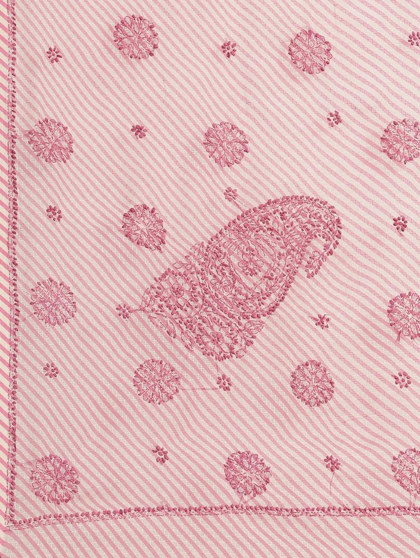 ada hand-embroidered pink leheriya chikankari saree with blouse - 18524408 - Standard Image - 4