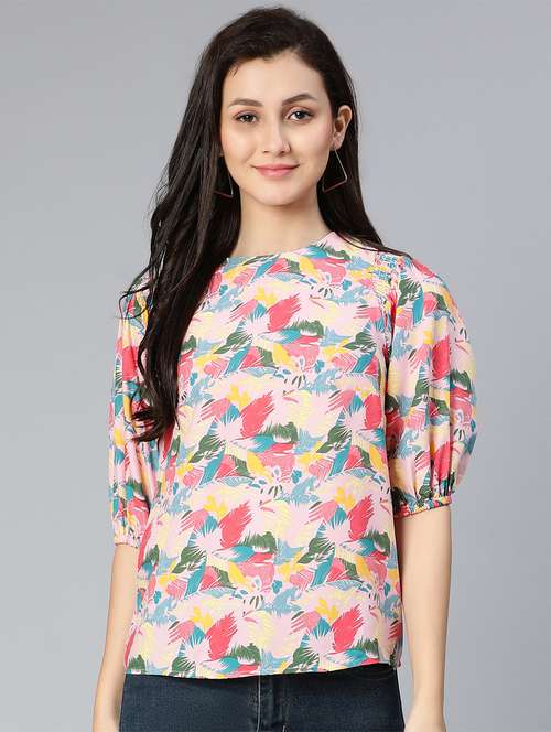 women's straight round neck top - 18524589 - Standard Image - 0