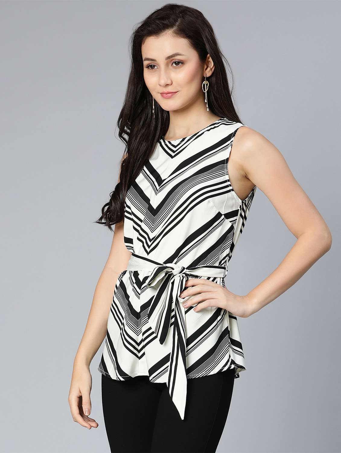 women's a line round neck top - 18524598 - Standard Image - 1