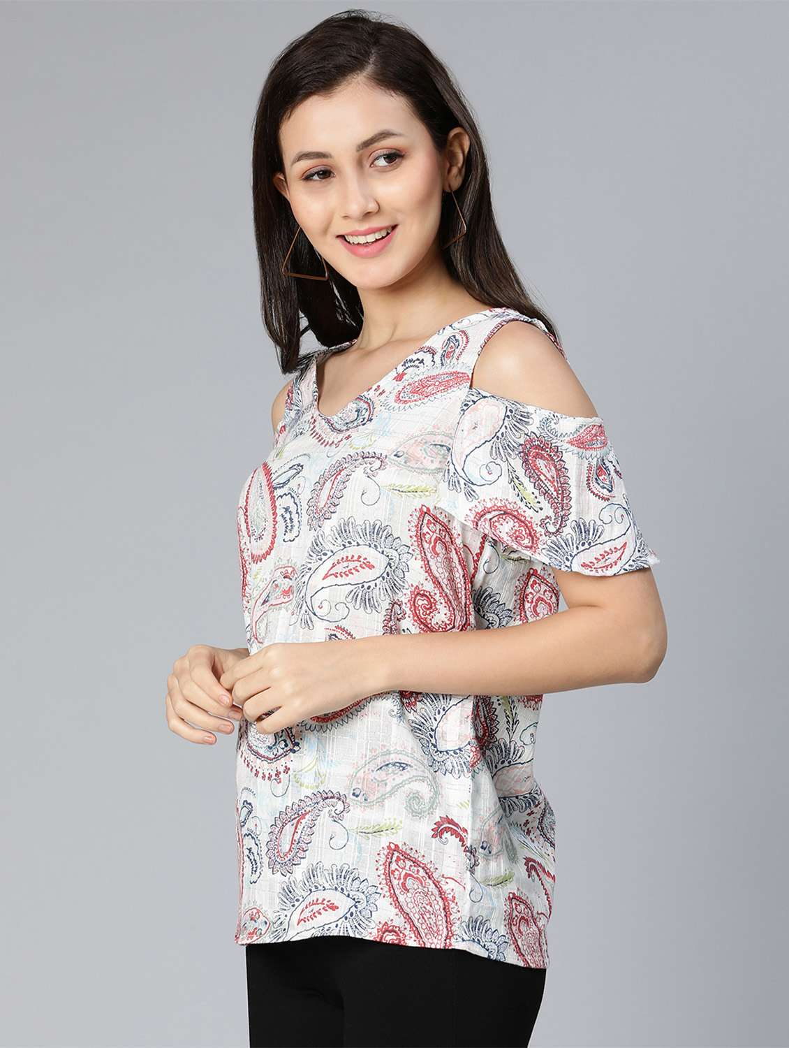 women's straight v neck top - 18524602 -  Standard Image - 1