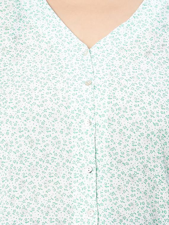 v neck floral printed plus size shirt - 18524604 - Standard Image - 4