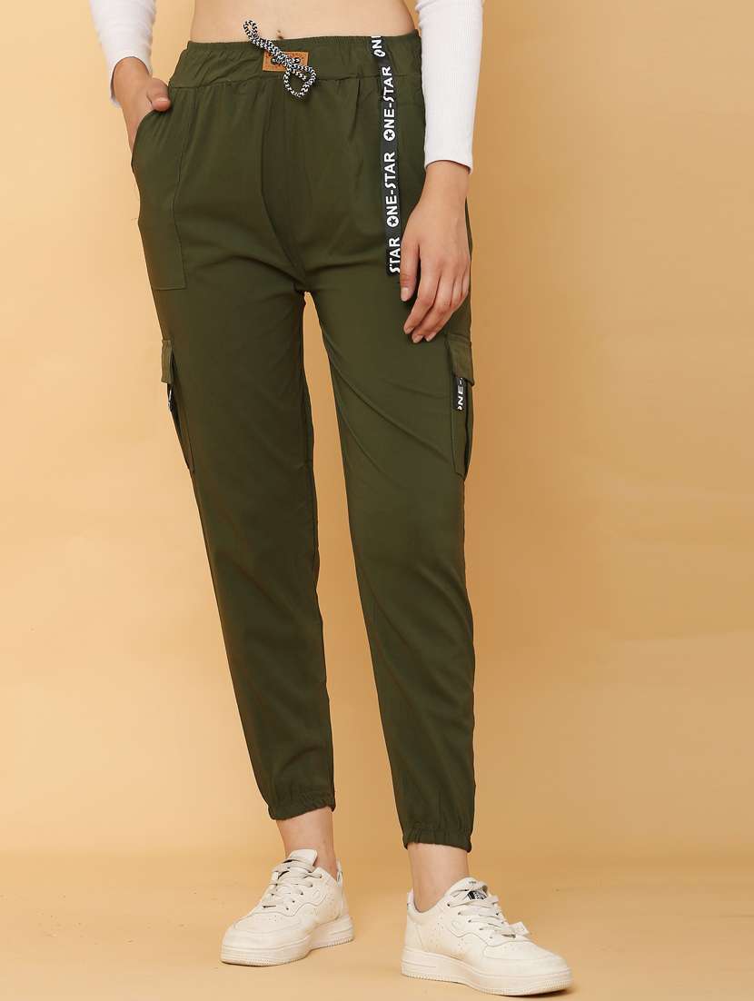 draw string waist solid jogger