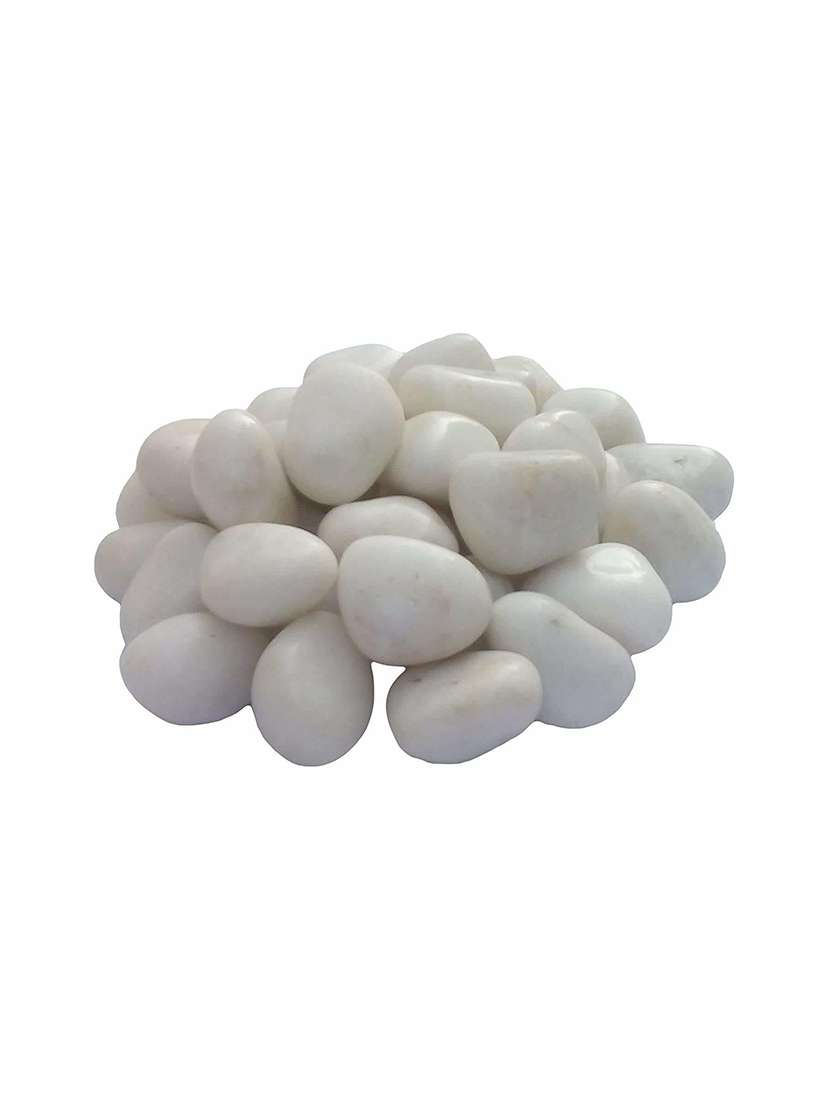 stone small white decorative pebbles for garden & home decor (white,  10kg)