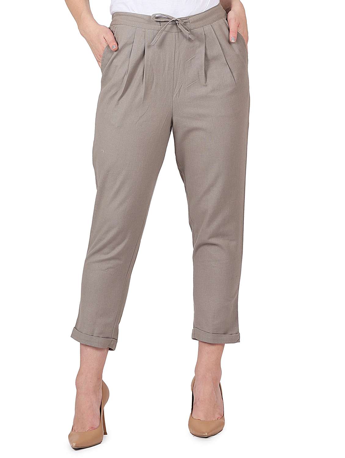 mid rise solid peg trousers trouser