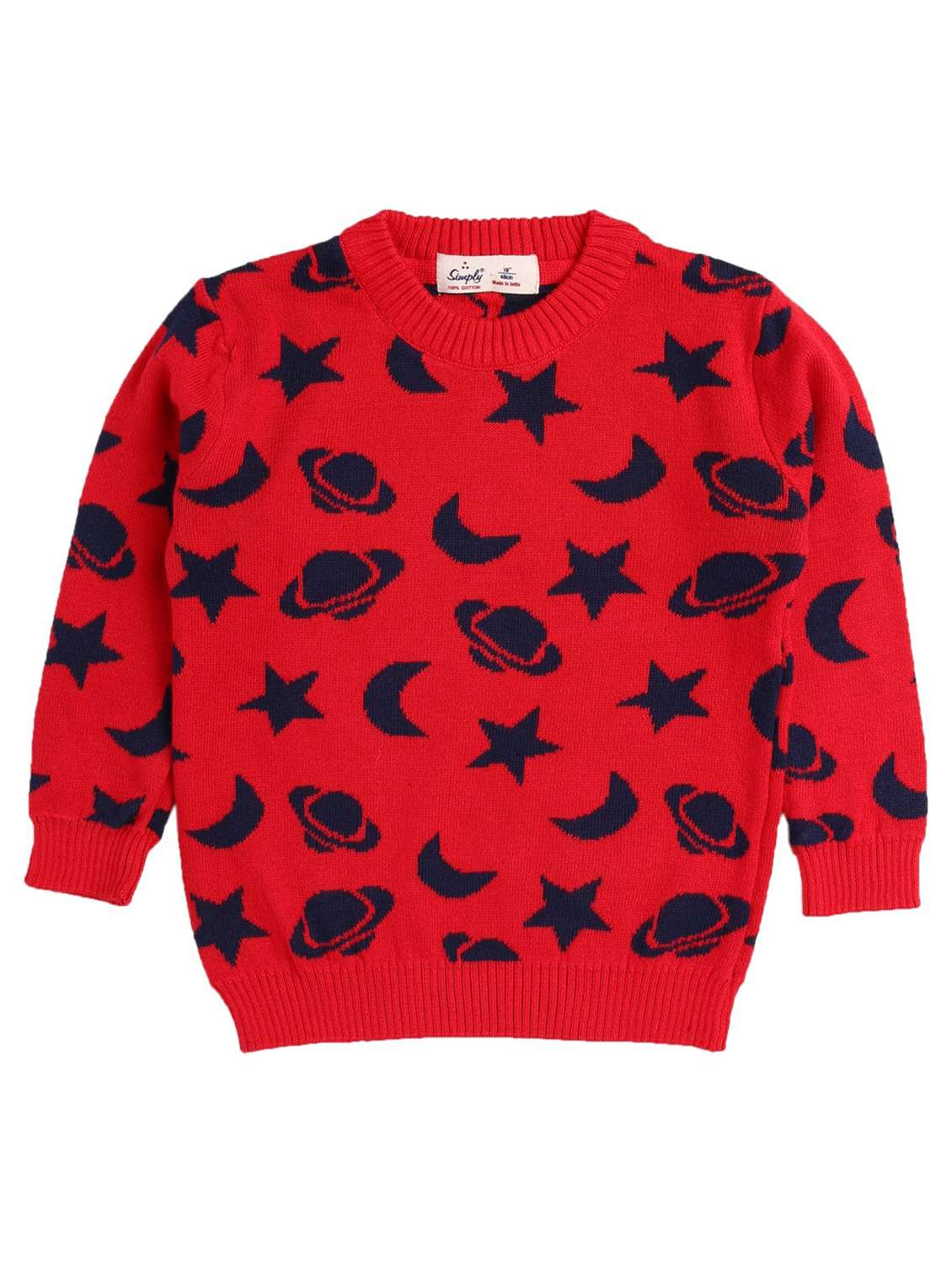 boys crew neck printed sweater