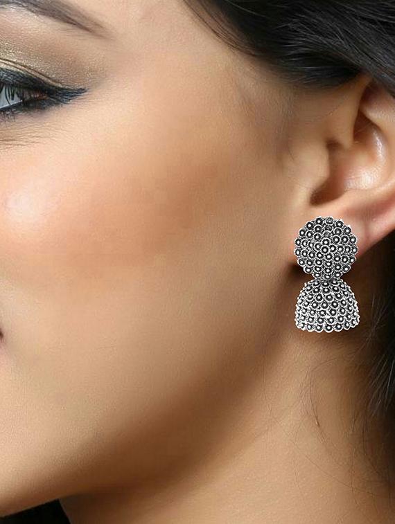 silver brass chandellier earring - 18528712 - Standard Image - 1