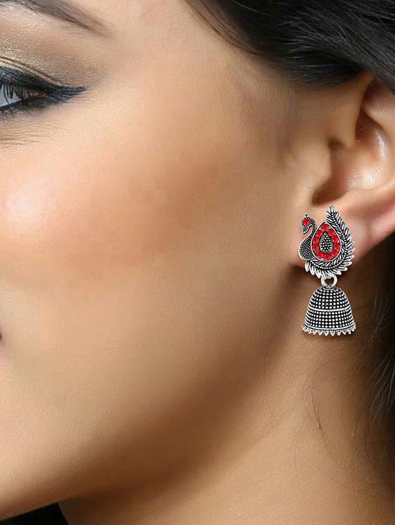 pink brass chandellier earring - 18528716 - Standard Image - 1