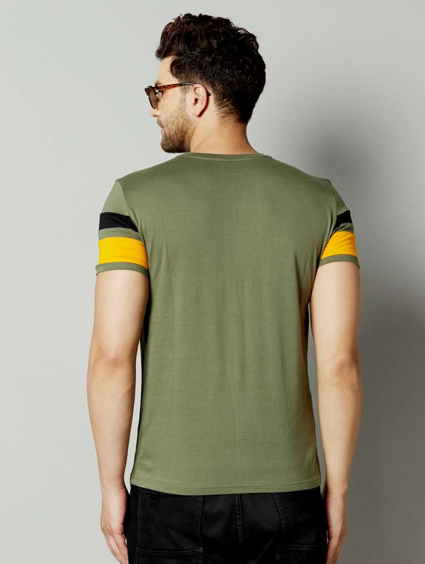 round neck cut & sew t-shirt - 18528741 -  Standard Image - 1