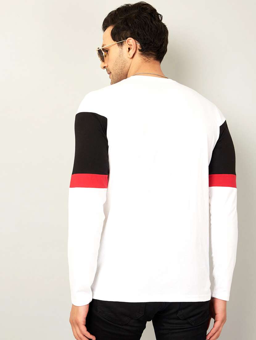 round neck color blocked t-shirt - 18528751 -  Standard Image - 1