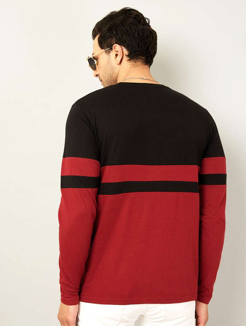 round neck color blocked t-shirt - 18528752 -  Standard Image - 1