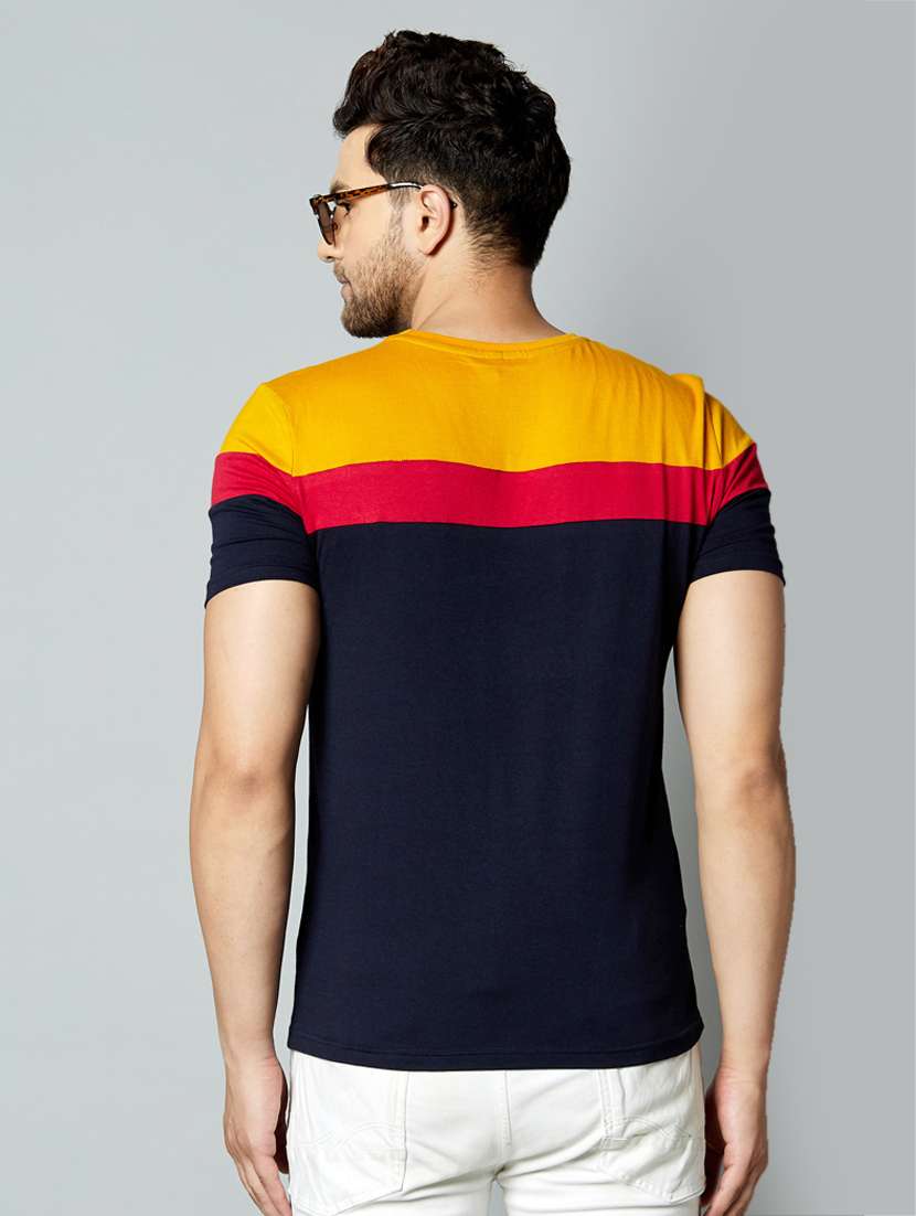 crew neck color blocked t-shirt - 18528788 -  Standard Image - 1