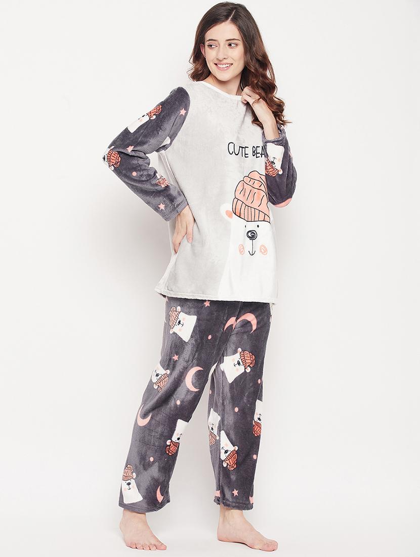 quirky printed top and pyjama nightwear set - 18528975 - Standard Image - 1
