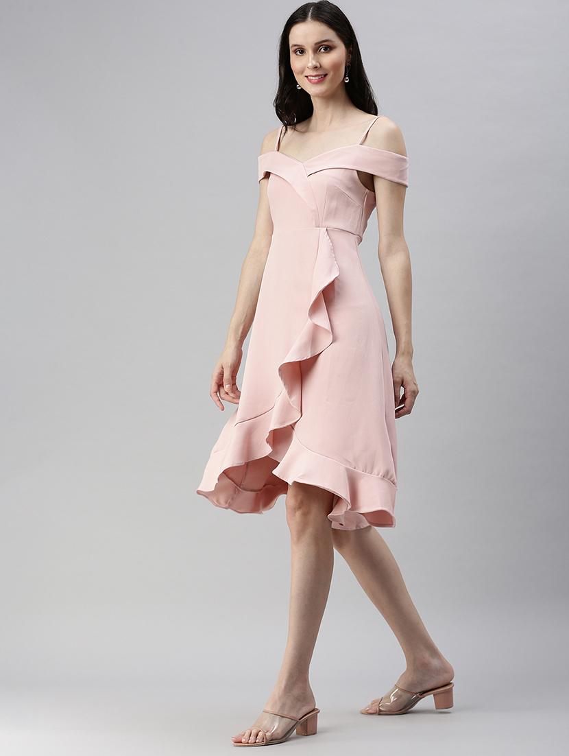 women's ruffle solid dress - 18530376 -  Standard Image - 1