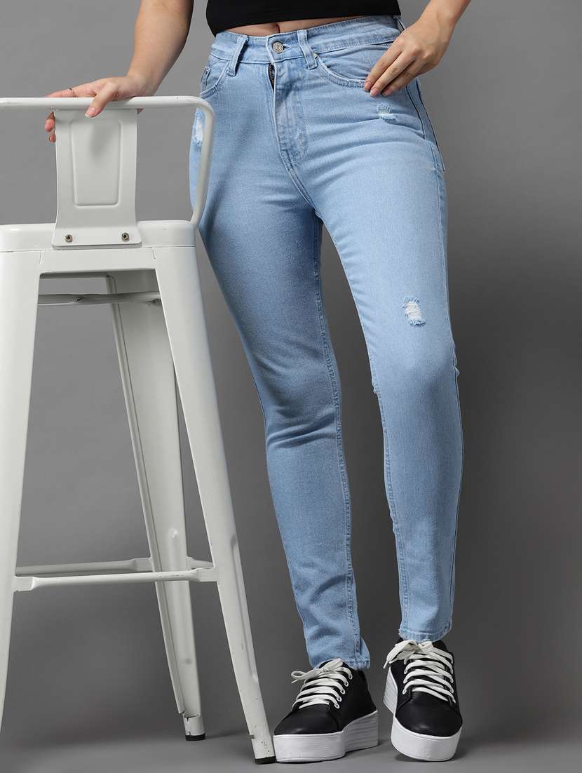 women's distress slim fit jeans - 18531065 -  Standard Image - 1
